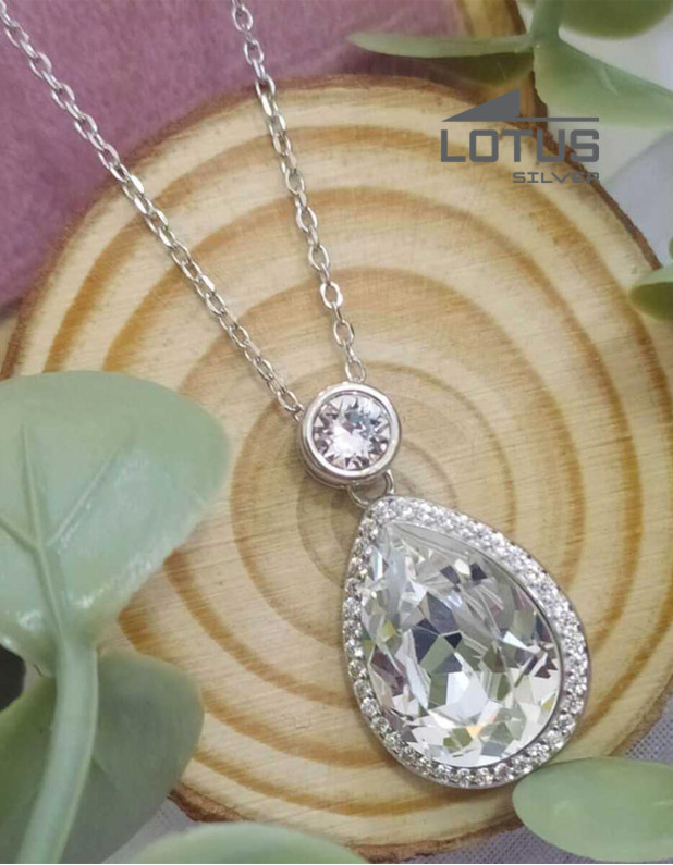 LOTUS SILVER  NECKLACE